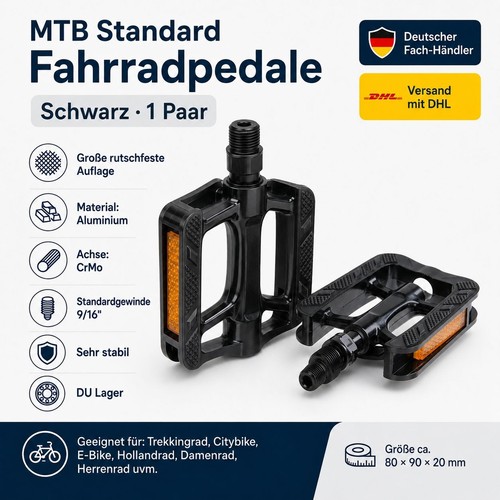 Pedale fahrradpedale schwarz - pedale,
